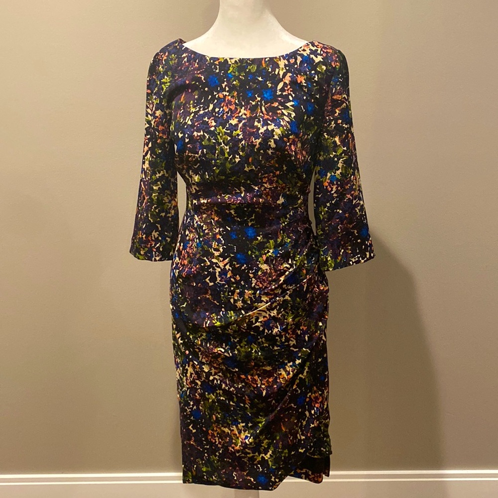 Tracy Reese Floral 3/4 Sleeve Boatneck Dress NWOT